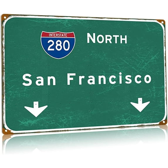 Fresno Road Sign Metal Tin Signs Exit Only Highway Direction Interstate 99 Signage Urban Country Street Club Office Vintage Wall Decor 24x32 Inches