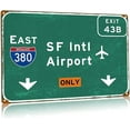 thumbnail image 1 of Fresno Road Sign Metal Tin Signs Exit Only Highway Direction Interstate 99 Signage Urban Country Street Club Office Vintage Wall Decor 24x32 Inches, 1 of 5