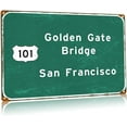 thumbnail image 1 of Fresno Road Sign Metal Tin Signs Exit Only Highway Direction Interstate 99 Signage Urban Country Street Club Office Vintage Wall Decor 24x32 Inches, 1 of 5