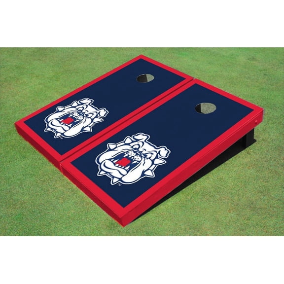 Fresno State Bulldog 'Dog Face' Navy Blue Matching Border Cornhole Boards