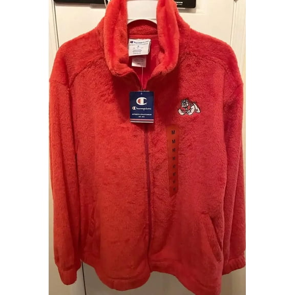 Fresno St Bulldogs Champion red fleece sherpa full zip jacket NEW