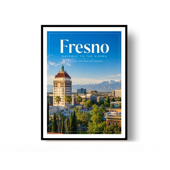 Fresno Travel Print Usa Wall Decor