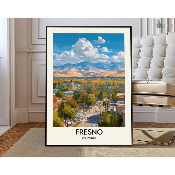 Fresno poster, Fresno Wall Art, Fresno Print, Fresno Photo, Fresno Poster Print, Fresno Travel, Fresno city, Fresno California map, Unframed Paper Poster 8x10in