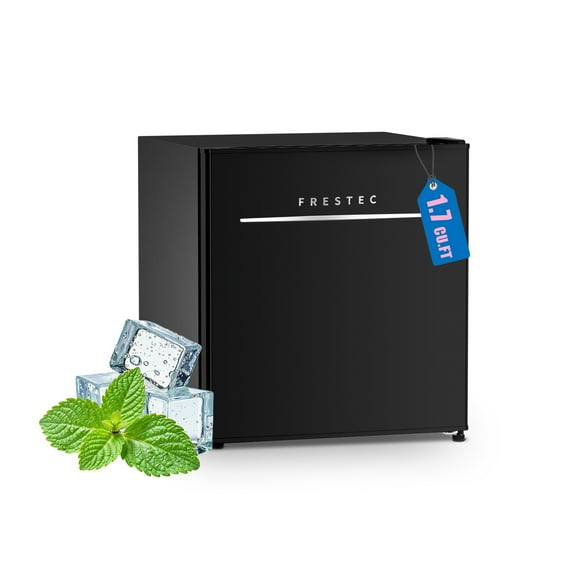 Frestec 1.7 Cu Ft Single Door Mini Refrigerator, Compact Fridge for Bedroom, Dorm, Office, Stainless Steel
