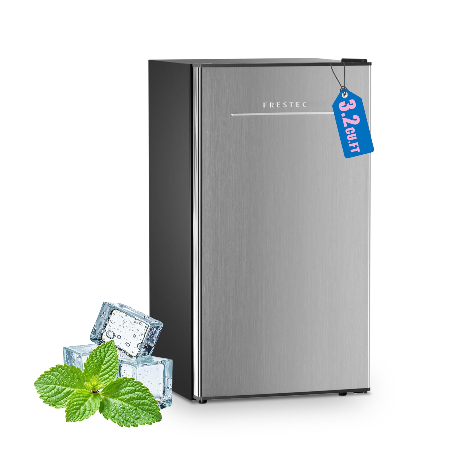 Frestec 3.1 Cu Ft Single Door Mini Refrigerator, Compact Fridge for Bedroom, Dorm, Office, Black Look