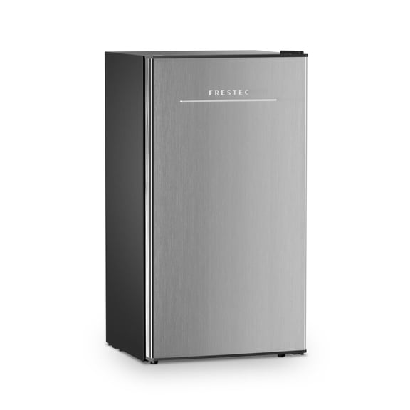 Frestec 3.2 Cu Ft Single-Door Mini Fridge – Stainless Steel Finish, New,Grey