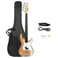 thumbnail image 1 of Fretless Electric Bass Guitar GP Bass Full Size 4 String for Experienced Bass Players with Wrench Tools, Burlywood, 1 of 10