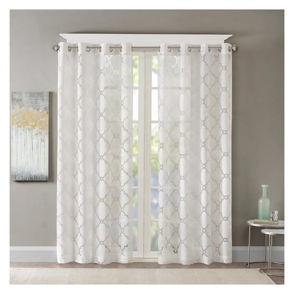 Fretwork Burnout Sheer Curtain Panel(Only 1 Pc Panel)