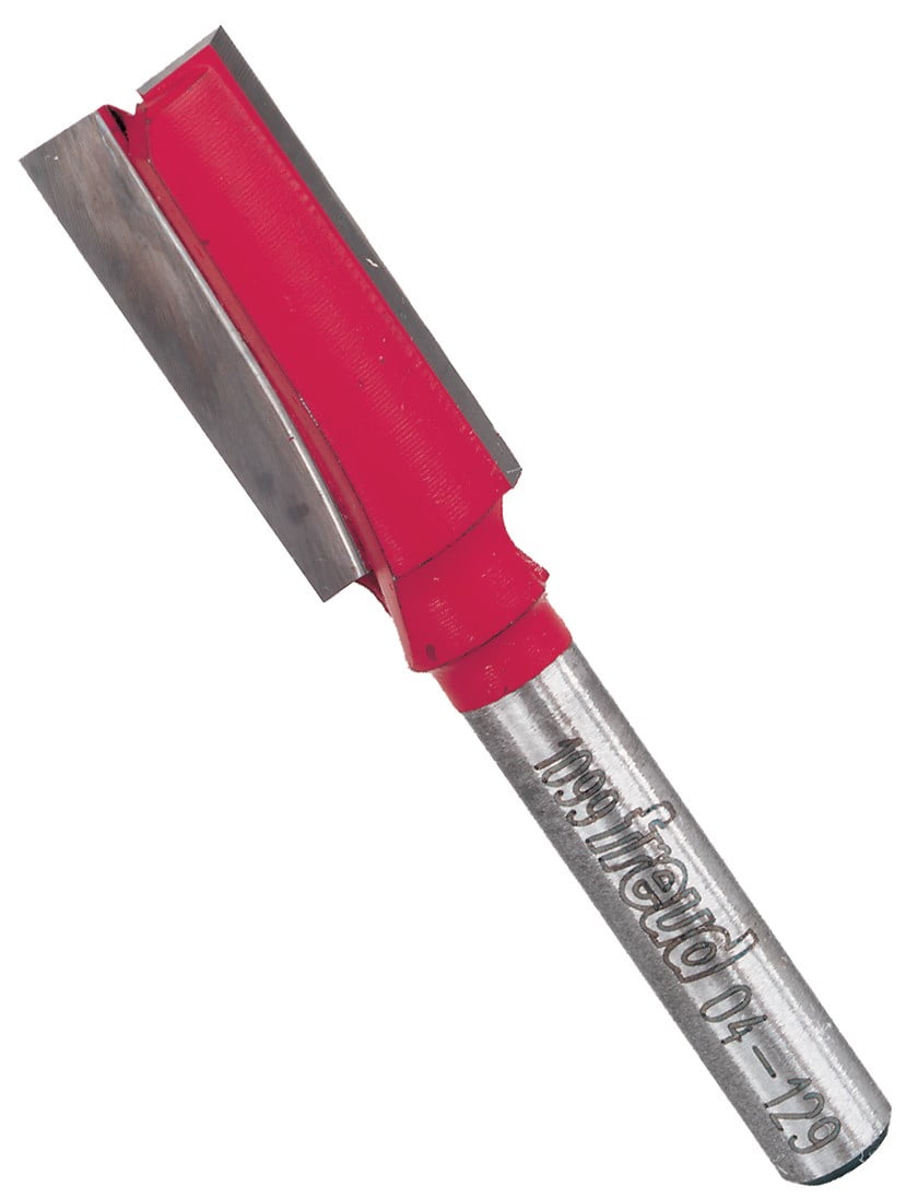 Freud 7/16" (Dia.) Double Flute Straight Bit with 1/4" Shank (04-129) , Red