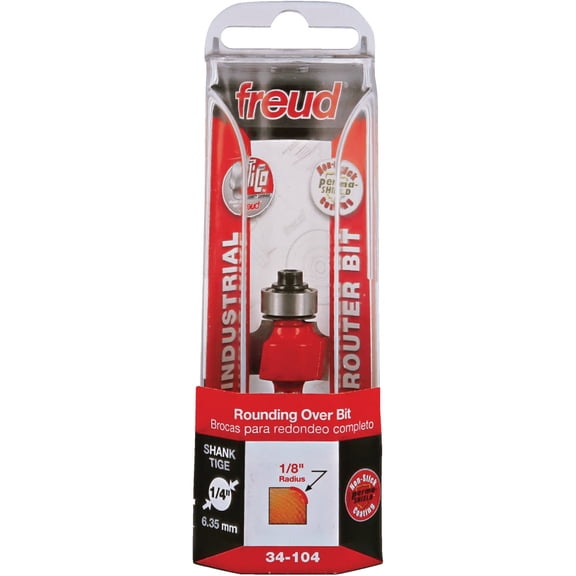 Freud 1/8" Radius Rounding Over Bit with 1/4" Shank (34-104) - PACK OF 4