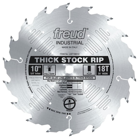 Freud 10 In. X 18T Thick Stock Rip Blade