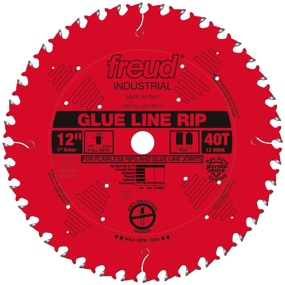 Freud 12 In. X 40T Glue Line Ripping Blade