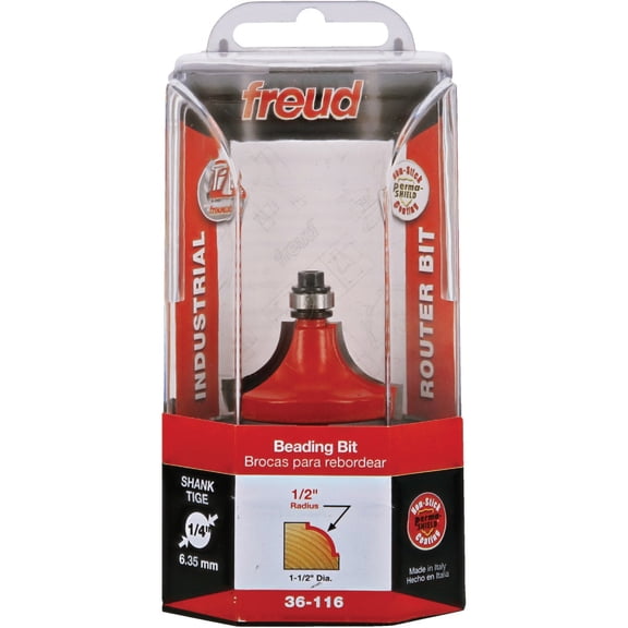 Freud 36-116 Corner Beading Router Bit 1/2" Radius 1/4" Shank w/ Free 2oz Gorilla Glue