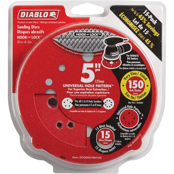 Freud DCD050150H15G Random Orbit Sanding Disc, 5 by Freud