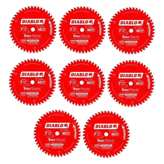 Freud Diablo D0744CD TrexBlade 7 1/4" x 44-Tooth Composite Decking Circular Saw Blade (8-Pack)
