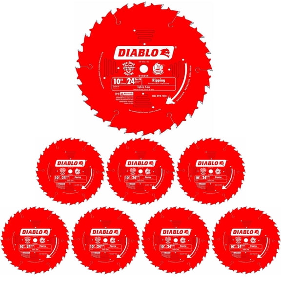 Freud Diablo D1024X 10-inch x 24-Tooth ATB Ripping Saw Blade (8-Pack)