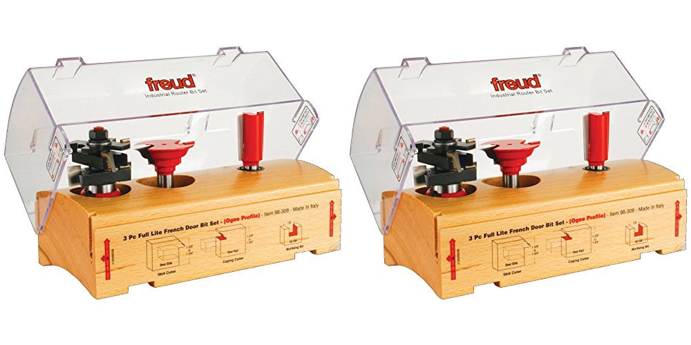 Freud Genuine 3Piece French Door Router Bit Set With 1/2" Shank, 2