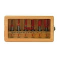 thumbnail image 1 of Freud 91-102 6 Piece Straight Router Bit Set with Wooden Storage Box, 1 of 4