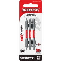Freud Inc Diablo 3-Piece Square Recess Double-End Screwdriver Bit Set - Pack of 12 Jobsite Supply Pack