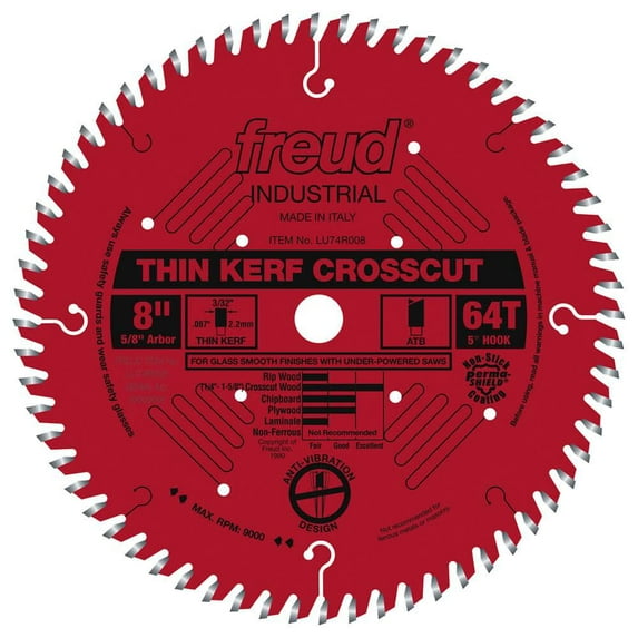 Freud 8 In. X 64T Thin Kerf Ultimate Cut-Off Blade