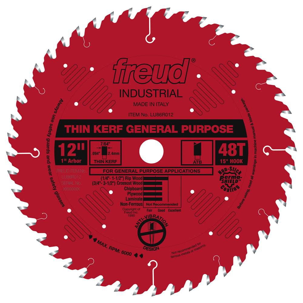 Freud 12 In. X 48T Thin Kerf General Purpose Blade