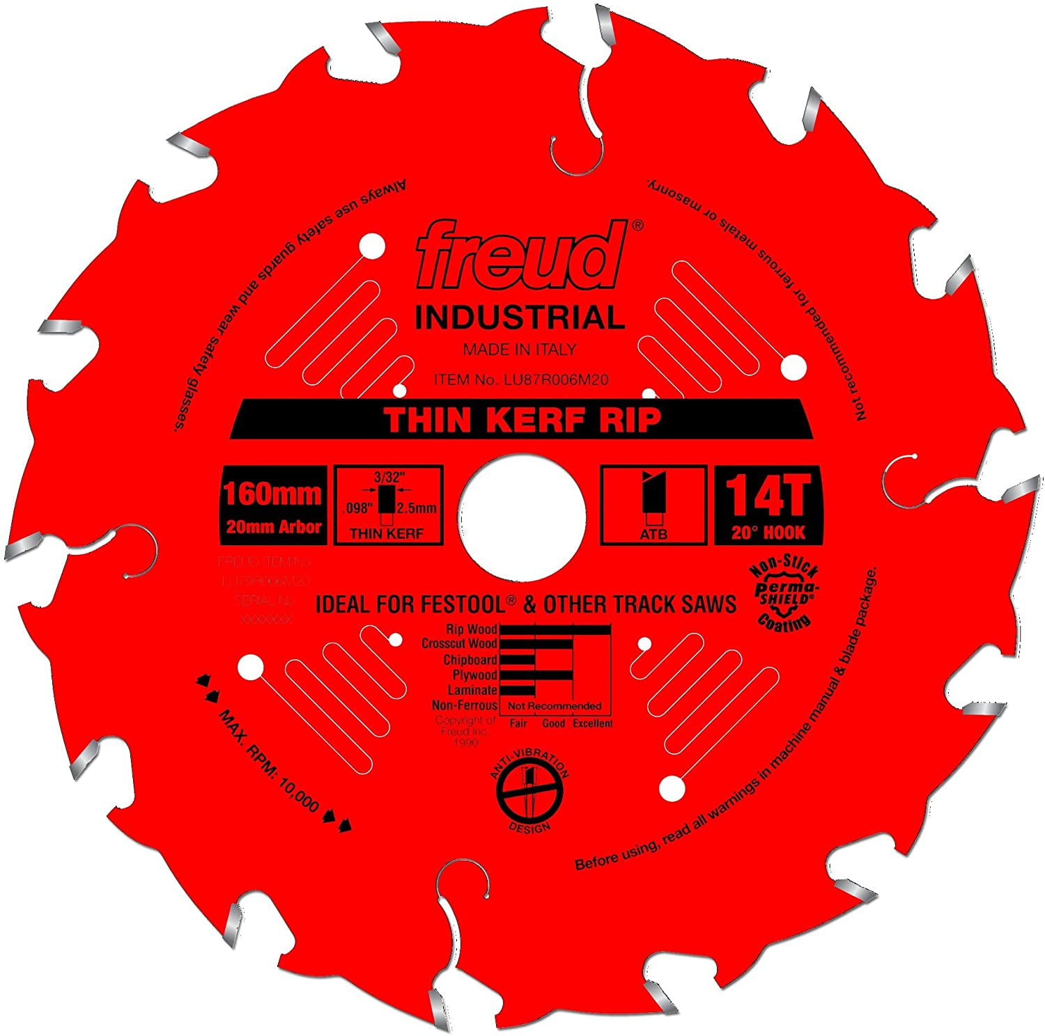 Freud 160 Mm X 14T Mm Thin Kerf Rip Blade