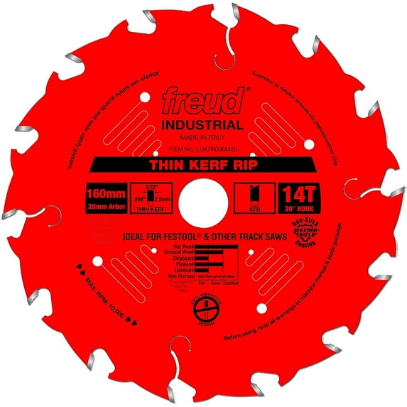 Freud 160 Mm X 14T Mm Thin Kerf Rip Blade