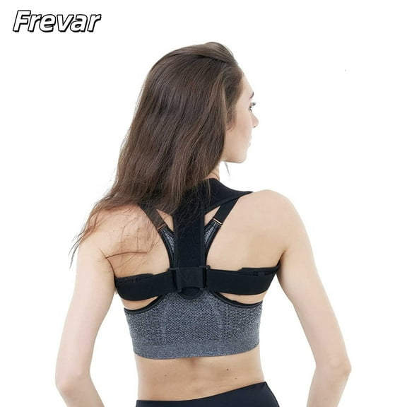Frevar Posture Corrector for Women and Men,Adjustable Upper Back Brace, Breathable Back Support straightener, Providing Pain Relief from Lumbar, Neck, Shoulder, and Clavicle, Back
