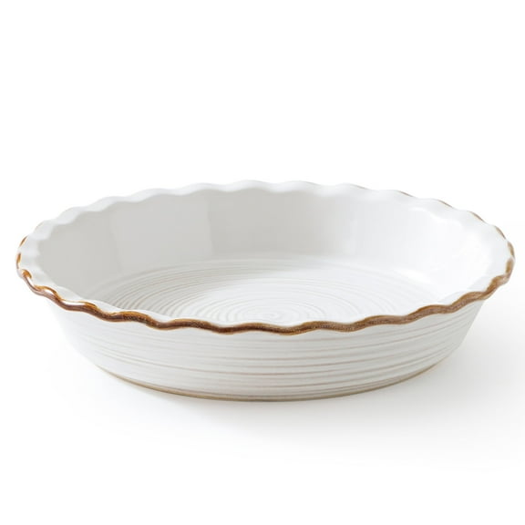 Frewinky Ceramic Pie Pan for Baking, 9 inch Pie Dish with Ruffled Edge, Nonstick Deep Pie Plate Baking Dish for Thanksgiving, Microwave & Oven Safe