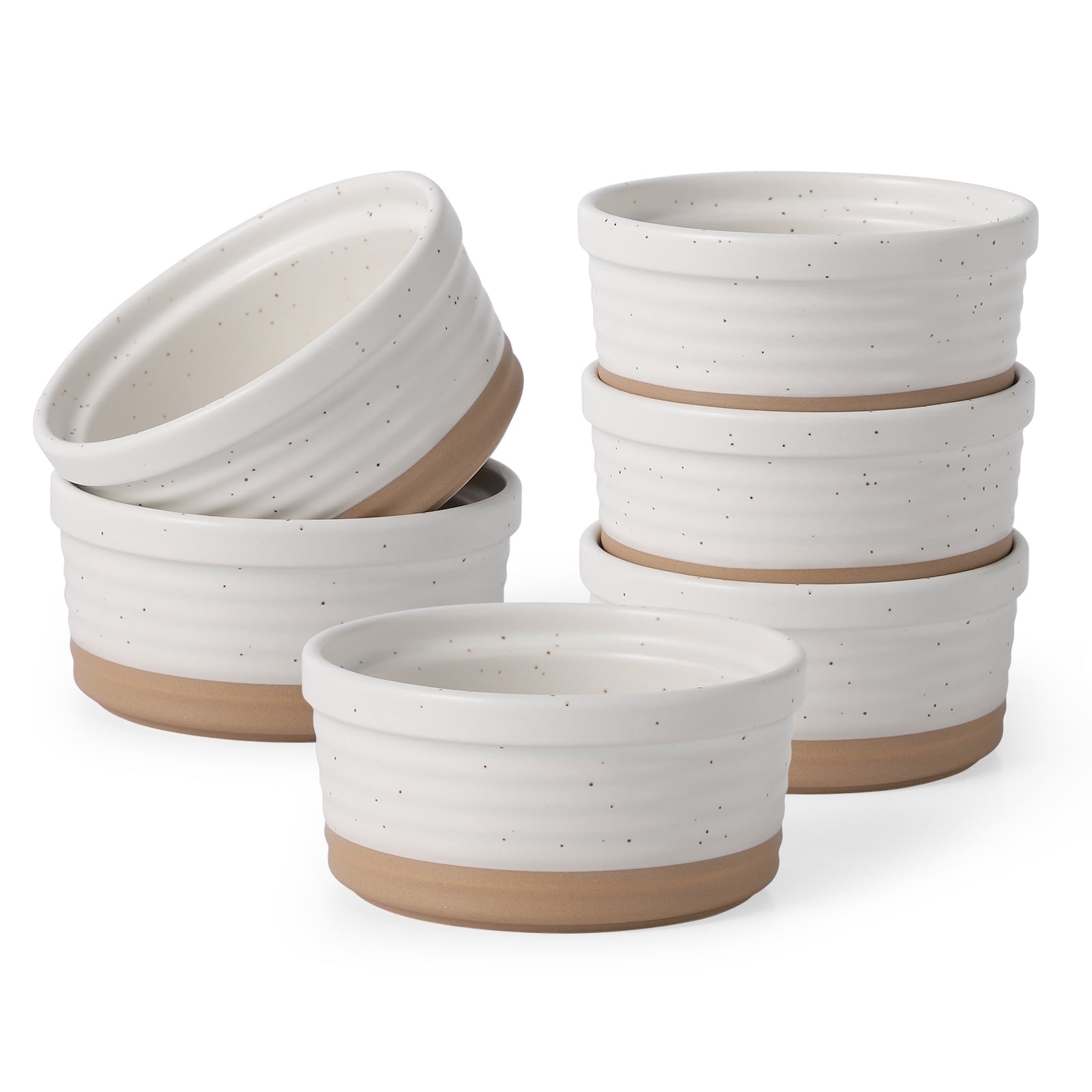 Frewinky Ceramic Ramekins 6oz,Creme Brulee Ramekins & Souffle Dishes ...