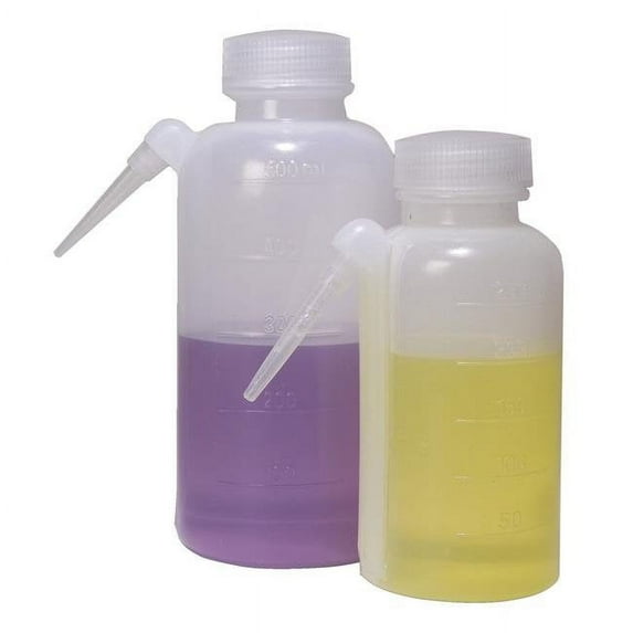 Frey Scientific 560191 500 ml Polyethylene Unitary Wash Bottles, Translucent - Pack of 4