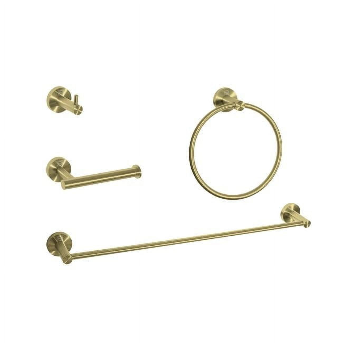 Freya Brushed Gold 4-Piece Stainless Steel Bathroom Hardware Set