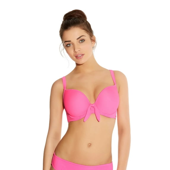 Freya Deco Molded Underwire Bikini Swim Top (3284),30D,Bright Pink