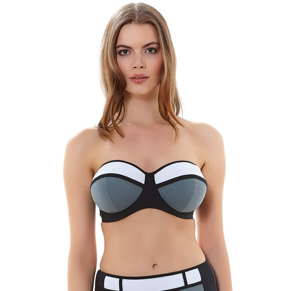 Freya Bondi Padded Bandeau Underwire Bikini Top (3963),30DD,Black