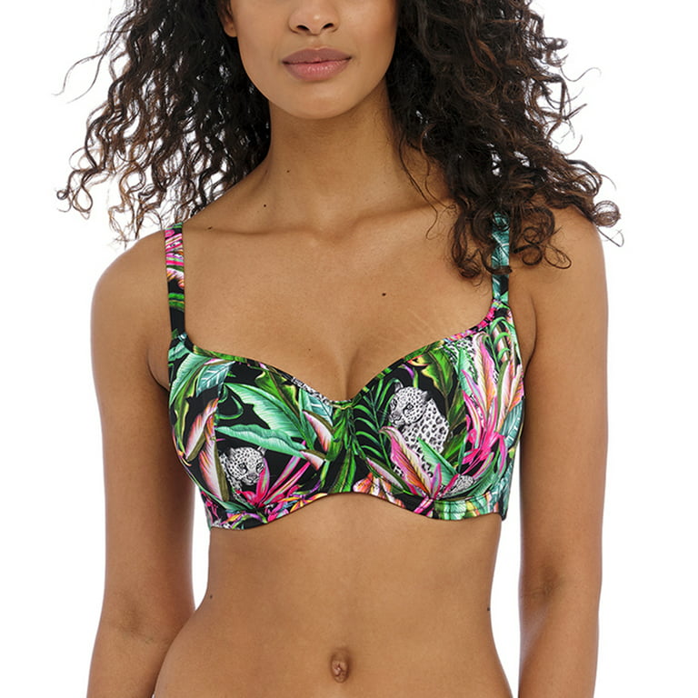 Freya Cala Selva Sweetheart Padded Underwire Bikini Top (203103),34G,Jungle  