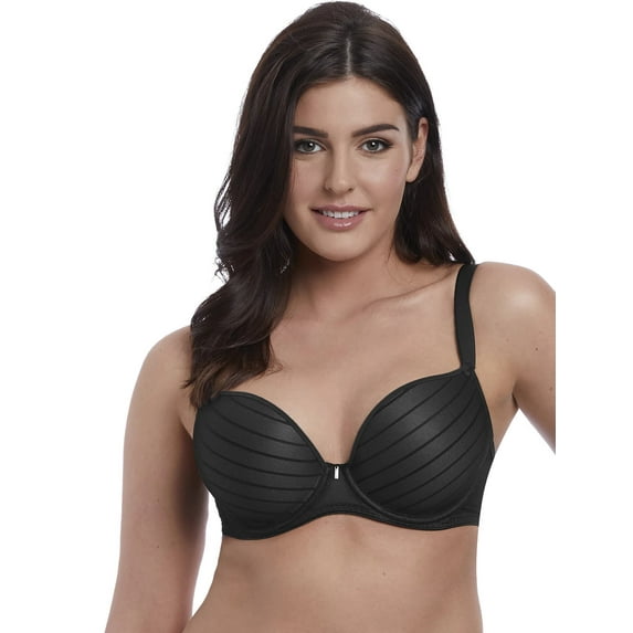 Freya Cameo Deco Plunge Moulded Underwire Bra (3160),28D,Black