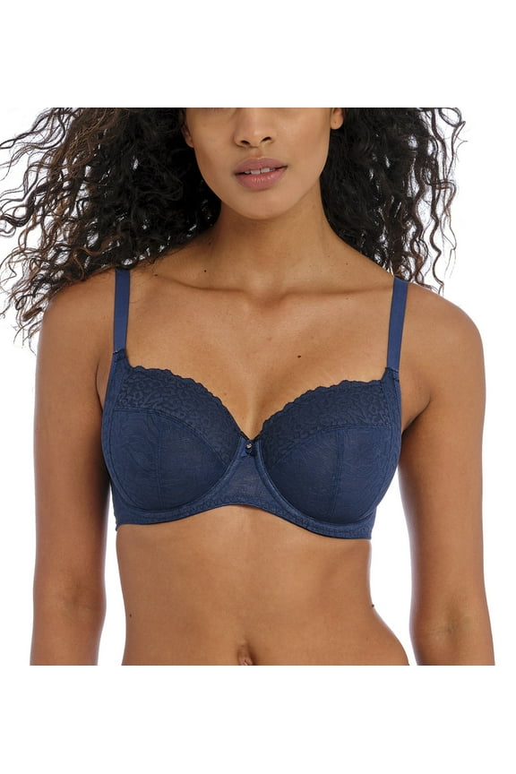 Catwalk Side Support Underwire Bra (402201),32FF,Midnight