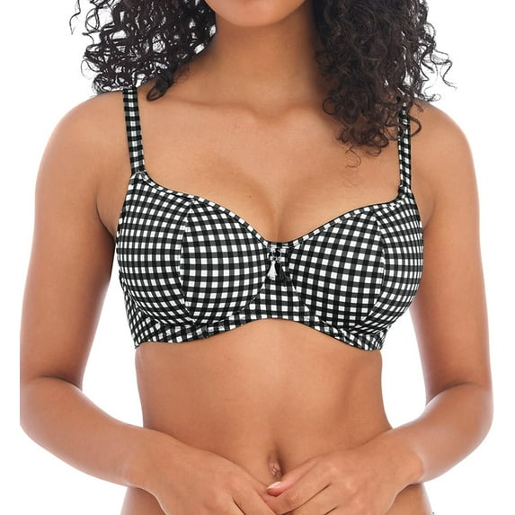 Freya Check In Sweetheart Padded Underwire Bikini Top (201903),38GG,Monochrome