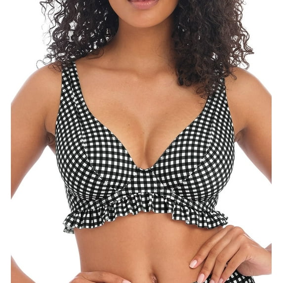 Freya Check In Underwire High Apex Bikini Top (201913),30E,Monochrome