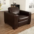 thumbnail image 1 of Freya Contemporary Oversized Genuine Leather Chair by Naomi Home-Color:Espresso, 1 of 4