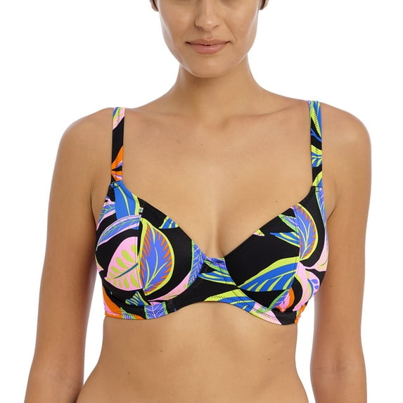 Freya Desert Disco Plunge Underwire Bikini Top (204702),36E,Multi