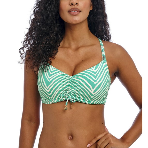 Freya Fiji Falls Underwire Bralette Bikini Top (206814),30DD,Marine