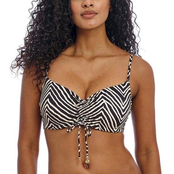 Freya Fiji Falls Underwire Bralette Bikini Top (206814),32E,Black