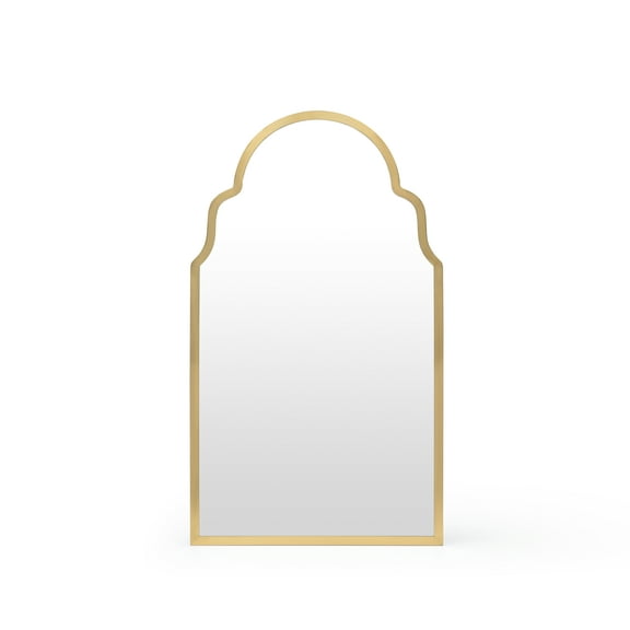 Freya Furniture Casablanca Arch Mirror, Gold, 37 x 22 | Bathroom Mirror| Living Room Decor| Vanity Decorative| Elegant Design for Luxury Homes
