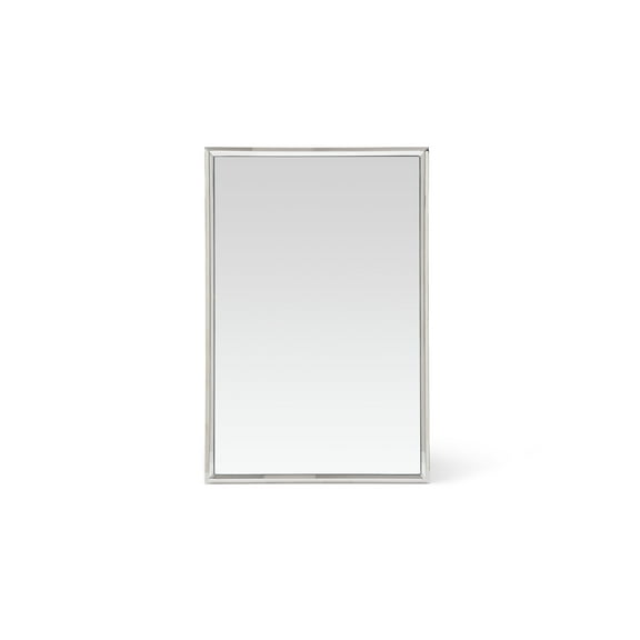 Freya Furniture Vintage Rectangular| Wall Mirror Living Room Mirror| Entryway Mirror |Minimalist Mirror, Stainless Steel Finish, 35 x 24