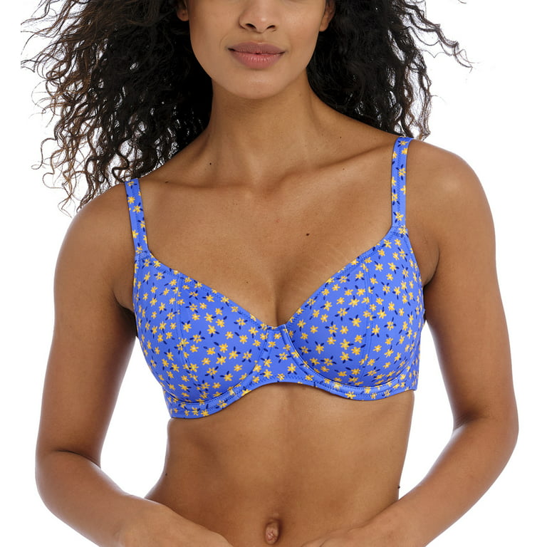 Freya Garden Disco Underwire Plunge Bikini Top (204302),34G,Bluebell