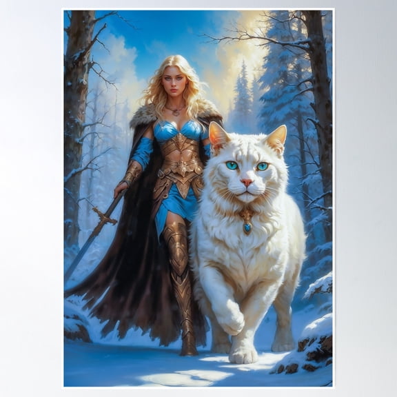 Freya Goddess Poster Wall Art, Modern Wall Decor, 8x12 UNFRAMED