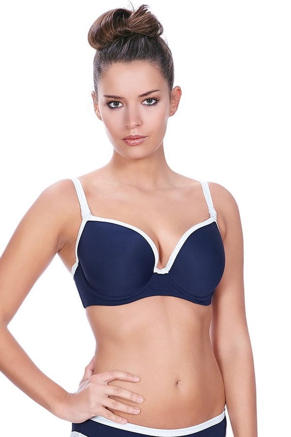 In The Navy Deco Underwire Moulded Bikini Top AS3857