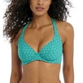 thumbnail image 1 of Freya Jewel Cove Banded Underwire Halter Bikini Top (7232),30F,Marine, 1 of 4