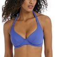 thumbnail image 1 of Freya Jewel Cove Banded Underwire Halter Bikini Top (7232),38G,Plain Azure, 1 of 4